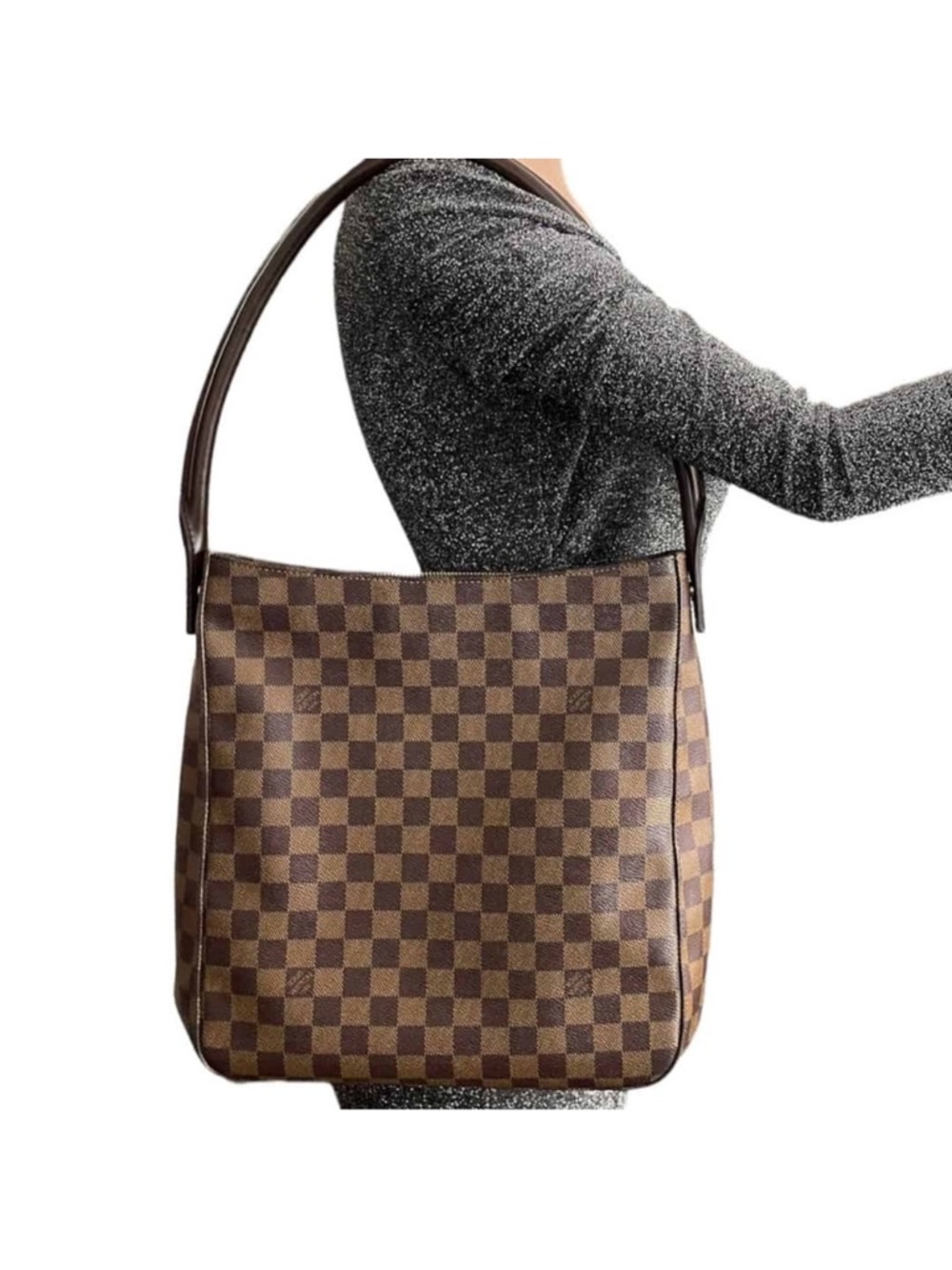 💎✨ BEAUTIFUL ✨💎 RARE LOOPING GM DAMIER EBENE LOUIS VUITTON - Picture 2 of 9